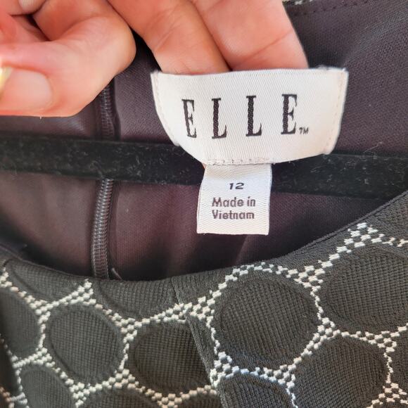 Dress Size 12 Women Asymmetric Polka Dot Fit & Flare Black‎ Vintage - Picture 4 of 9